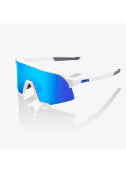 100% S3 - Matte White - HiPER Blue Multilayer Mirror Lens