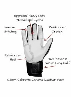 Bruce Bolt Chrome Series Long Cuff Batting Gloves -Cheap Baseball Glove Store bruce bolt bruce bolt chrome series long cuff batt 3