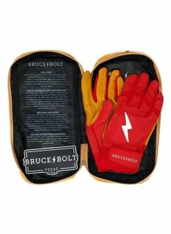 Bruce Bolt Premium Short Cuff Red/Gold -Cheap Baseball Glove Store bruce bolt bruce bolt premium short cuff red gold 5