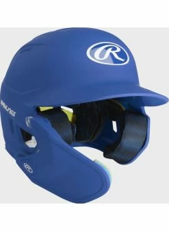 Rawlings MACH One-Tone Matte Helmet W/Adjustable Face Guard Matte Royal Senior LHB
