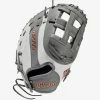 Wilson A2000 Fastpitch FP1B W/SuperSkin (1B) LHT 12 Grey/White SS/Grey -Cheap Baseball Glove Store wilson wilson a2000 fastpitch fp1b w superskin 1b 5