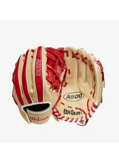 Wilson A500 11-inch Utility Youth Baseball Glove Blonde/Red/White -Cheap Baseball Glove Store wilson wilson a500 11 inch utility youth baseball 4