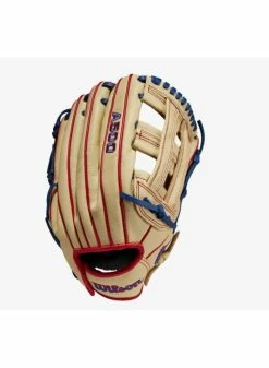Wilson A500 12-inch Utility Youth Baseball Glove Blonde/Red/Royal